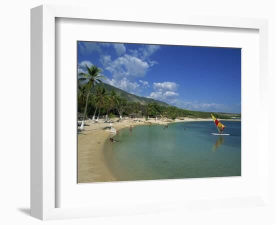 Beach at the Kyona Beach Club, Near Port Au Prince, Haiti, West Indies, Caribbean-Murray Louise-Framed Photographic Print