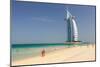 Beach at the Mina A'Salam Hotel Madinat Jumeirah with View of Burj al Arab-null-Mounted Art Print