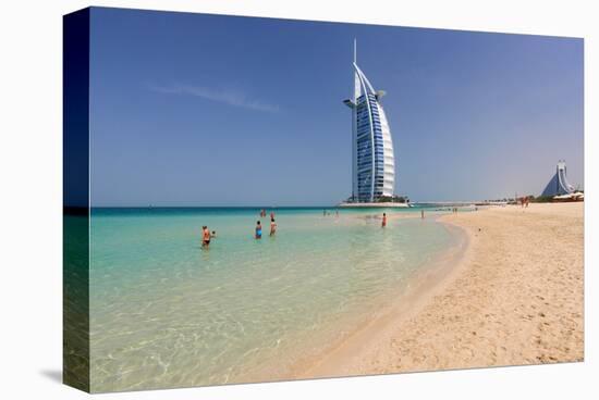 Beach at the Mina A'Salam Hotel Madinat Jumeirah with View towards Burj al Arab-null-Stretched Canvas