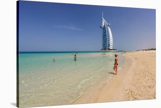 Beach at the Mina A'Salam Hotel Madinat Jumeirah with View towards Burj al Arab-null-Stretched Canvas