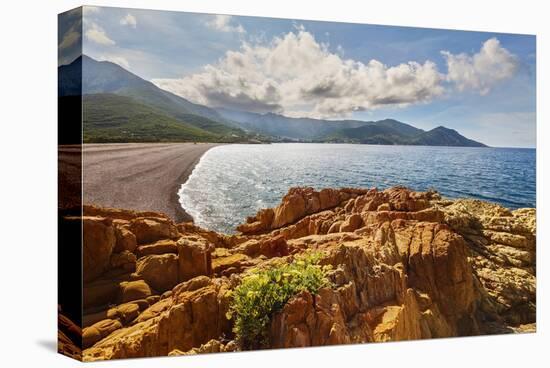 Beach at the mouth of Fango river at Bocca Bassa near Galeria, Haute-Corse, Corsica, France-null-Stretched Canvas