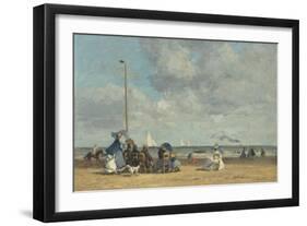 Beach at Trouville, 1864-5-Eugene Louis Boudin-Framed Giclee Print