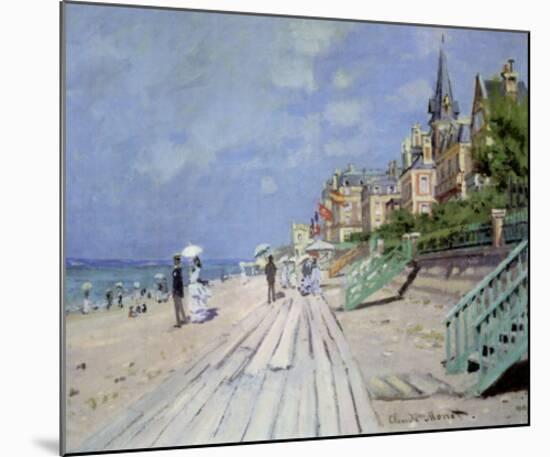 Beach at Trouville-Claude Monet-Mounted Art Print