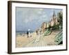 Beach at Trouville-Claude Monet-Framed Premium Giclee Print