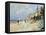 Beach at Trouville-Claude Monet-Framed Stretched Canvas