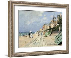 Beach at Trouville-Claude Monet-Framed Giclee Print