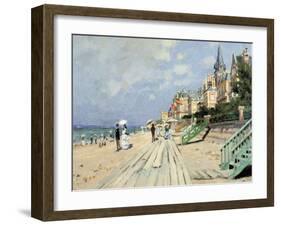 Beach at Trouville-Claude Monet-Framed Giclee Print