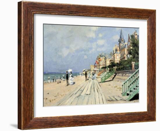 Beach at Trouville-Claude Monet-Framed Giclee Print