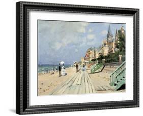 Beach at Trouville-Claude Monet-Framed Giclee Print