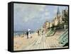 Beach at Trouville-Claude Monet-Framed Stretched Canvas