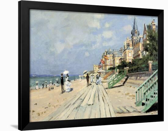 Beach at Trouville-Claude Monet-Framed Premium Giclee Print