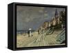 Beach at Trouville-Claude Monet-Framed Stretched Canvas