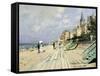 Beach At Trouville-Claude Monet-Framed Stretched Canvas