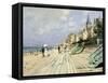 Beach At Trouville-Claude Monet-Framed Stretched Canvas