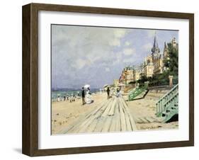 Beach At Trouville-Claude Monet-Framed Art Print