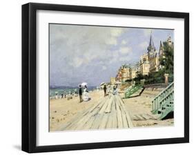 Beach At Trouville-Claude Monet-Framed Art Print