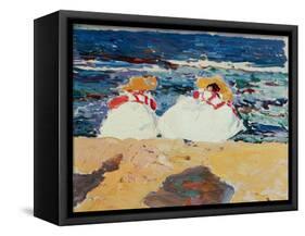 Beach at Valencia-Joaqu?n Sorolla y Bastida-Framed Stretched Canvas