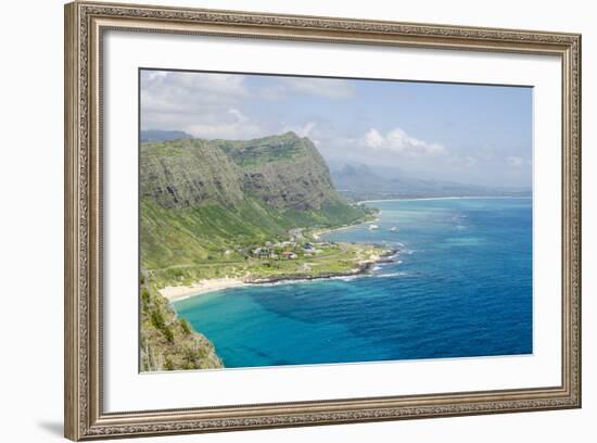 Beach at Waimanalo Bay, Windward Coast, Oahu, Hawaii, United States of America, Pacific-Michael DeFreitas-Framed Photographic Print