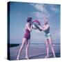Beach Babes and Ball-null-Stretched Canvas