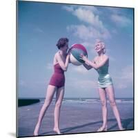 Beach Babes and Ball-null-Mounted Photographic Print
