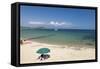 Beach, Baia Di Nora, Cagliari, Sardinia, Italy, Mediterranean, Europe-John-Framed Stretched Canvas