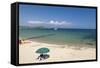 Beach, Baia Di Nora, Cagliari, Sardinia, Italy, Mediterranean, Europe-John-Framed Stretched Canvas