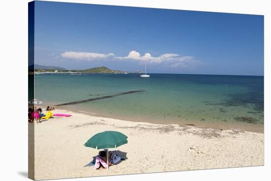 Beach, Baia Di Nora, Cagliari, Sardinia, Italy, Mediterranean, Europe-John-Stretched Canvas