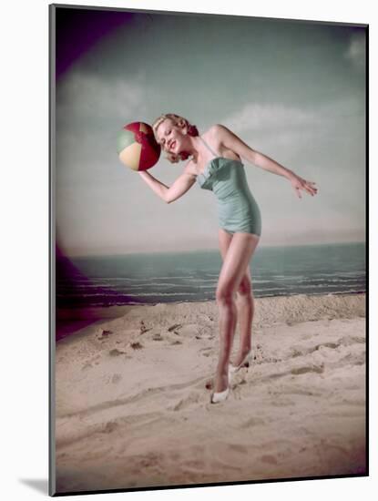 Beach Ball Girl, Woof-Charles Woof-Mounted Photographic Print