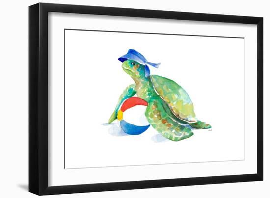 Beach Ball Turtle-Lanie Loreth-Framed Art Print