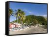 Beach Bars at Frigate Bay Southside, St. Kitts, Caribbean-Greg Johnston-Framed Stretched Canvas