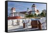 Beach Basket Seats in Front of Health Spa, Binz, Rygen Island, Germany-Peter Adams-Framed Stretched Canvas