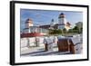 Beach Basket Seats in Front of Health Spa, Binz, Rygen Island, Germany-Peter Adams-Framed Photographic Print