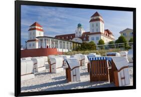 Beach Basket Seats in Front of Health Spa, Binz, Rygen Island, Germany-Peter Adams-Framed Photographic Print