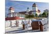 Beach Basket Seats in Front of Health Spa, Binz, Rygen Island, Germany-Peter Adams-Mounted Photographic Print