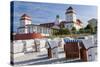 Beach Basket Seats in Front of Health Spa, Binz, Rygen Island, Germany-Peter Adams-Stretched Canvas