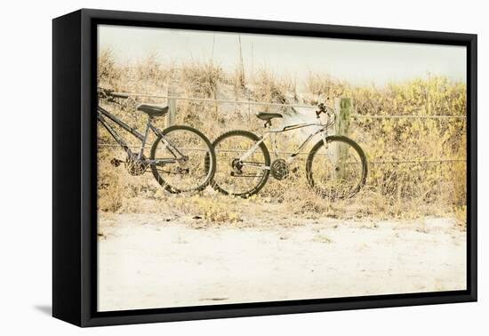 Beach Bikes-Mary Lou Johnson-Framed Stretched Canvas