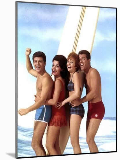 Beach Blanket Bingo, Frankie Avalon, Annette Funicello, Deborah Walley, John Ashley, 1965-null-Mounted Photo