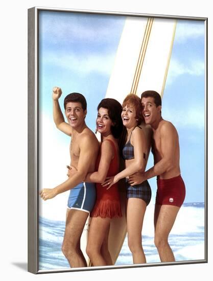 Beach Blanket Bingo, Frankie Avalon, Annette Funicello, Deborah Walley, John Ashley, 1965-null-Framed Photo