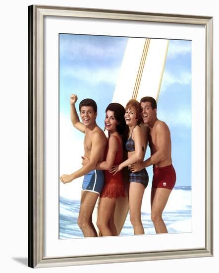 Beach Blanket Bingo, Frankie Avalon, Annette Funicello, Deborah Walley, John Ashley, 1965-null-Framed Photo