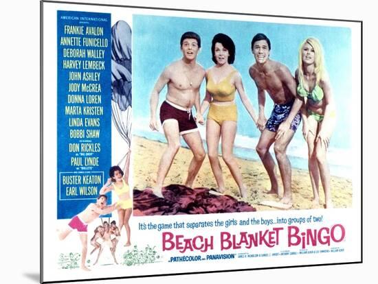 Beach Blanket Bingo, Frankie Avalon, Annette Funicello, Mike Nader, 1965-null-Mounted Art Print