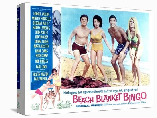 Beach Blanket Bingo, Frankie Avalon, Annette Funicello, Mike Nader, 1965-null-Stretched Canvas