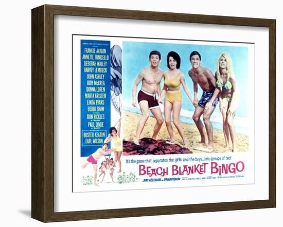 Beach Blanket Bingo, Frankie Avalon, Annette Funicello, Mike Nader, 1965-null-Framed Art Print