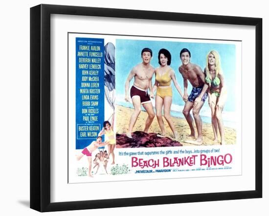 Beach Blanket Bingo, Frankie Avalon, Annette Funicello, Mike Nader, 1965-null-Framed Art Print