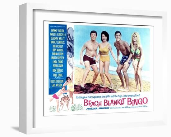 Beach Blanket Bingo, Frankie Avalon, Annette Funicello, Mike Nader, 1965-null-Framed Art Print