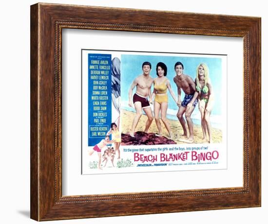 Beach Blanket Bingo, Frankie Avalon, Annette Funicello, Mike Nader, 1965-null-Framed Art Print