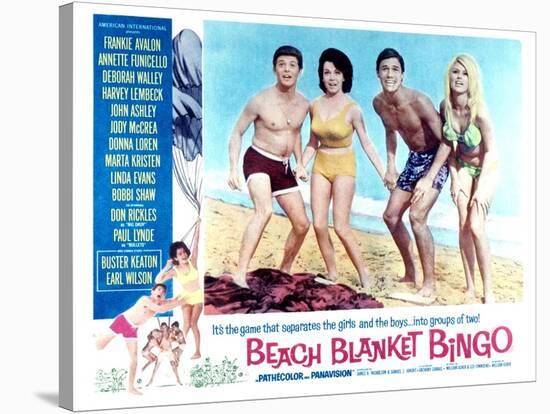 Beach Blanket Bingo, Frankie Avalon, Annette Funicello, Mike Nader, 1965-null-Stretched Canvas