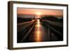 Beach Boardwalk Sunrise-Lantern Press-Framed Art Print