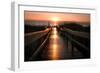 Beach Boardwalk Sunrise-Lantern Press-Framed Art Print