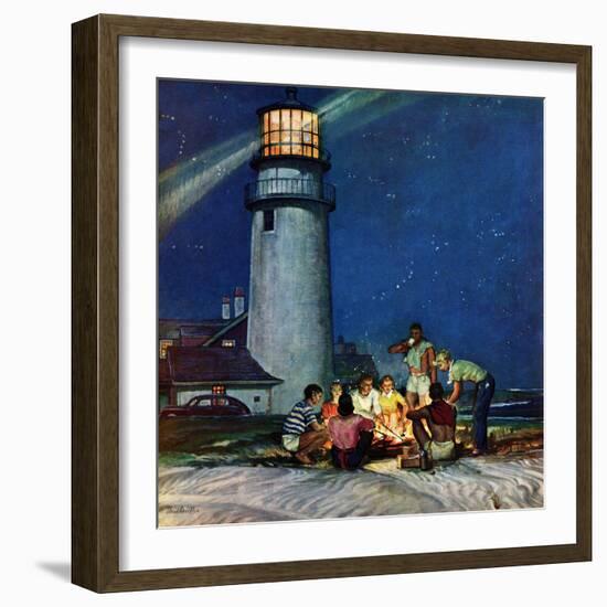 "Beach Bonfire", September 16, 1950-Mead Schaeffer-Framed Giclee Print