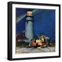 "Beach Bonfire", September 16, 1950-Mead Schaeffer-Framed Giclee Print